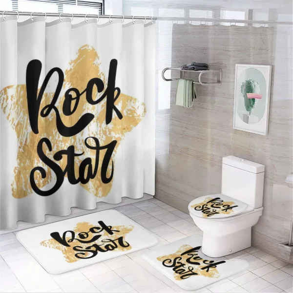 Rock Star Words on a shower curtain