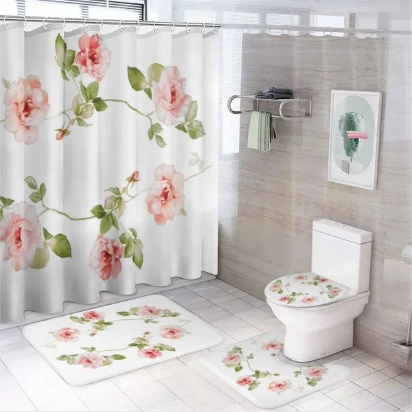 Rose Flower Petals on a shower curtain