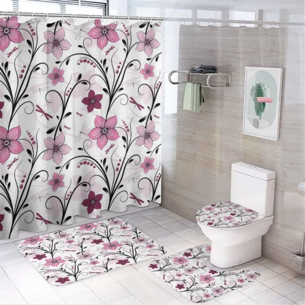 Shabby Plant Florets on a shower curtain