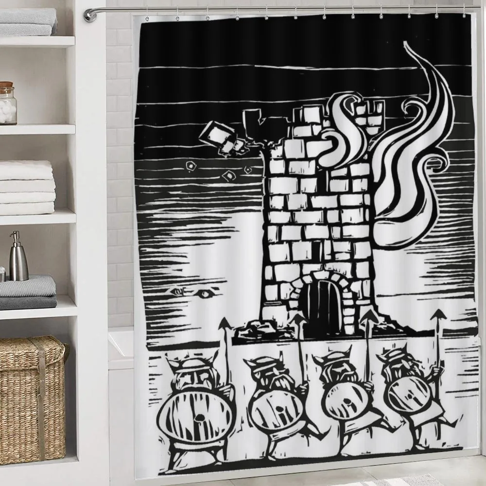 Woodcut Style Viking Tower — Detail 4