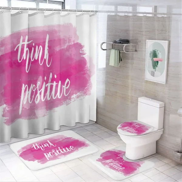Calligraphy on Pink on a shower curtain