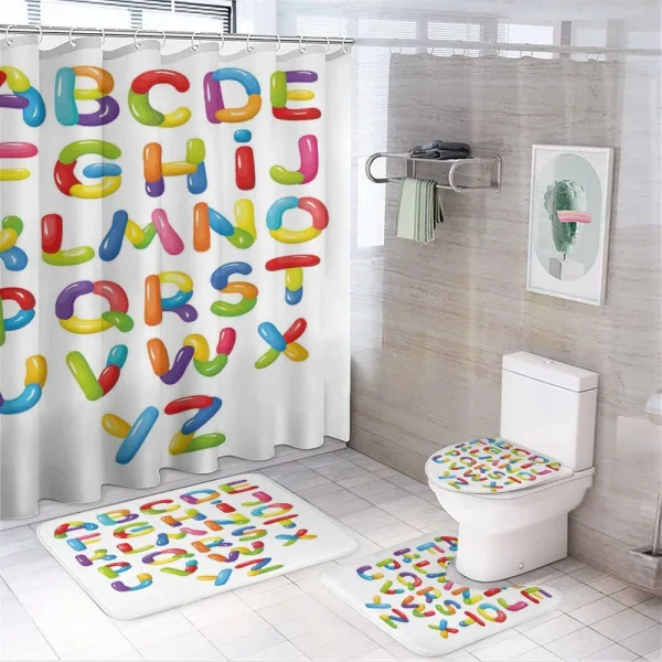 Cheerful Kids Design on a shower curtain
