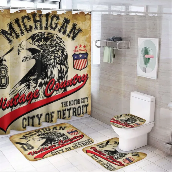 City of Detroit Drawing on a shower curtain