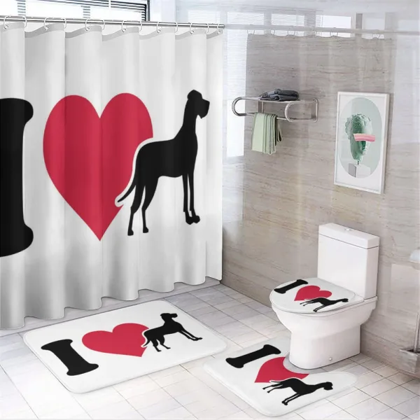 Classic Heart Dog Lover on a shower curtain