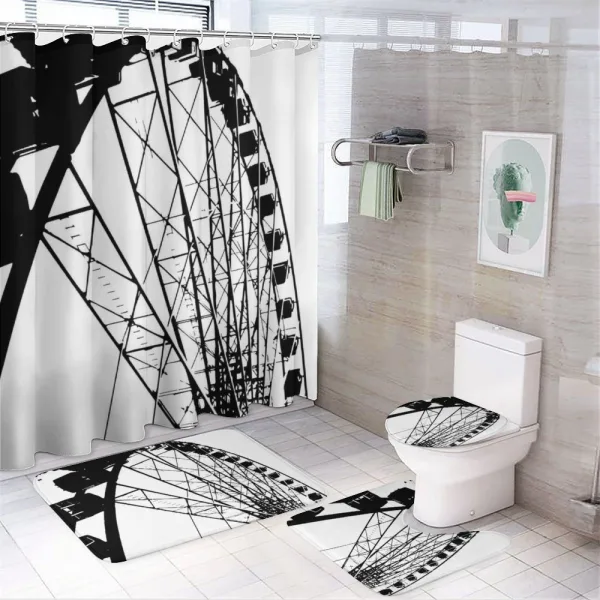 Close up Fair Ride on a shower curtain