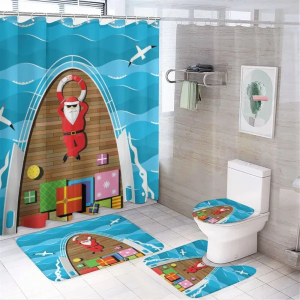 Deck of Yacht Presents on a shower curtain