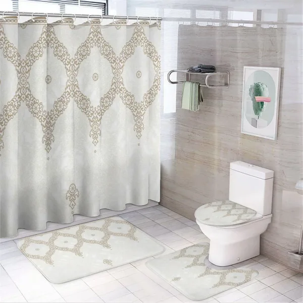 Eastern Elements Cream on a shower curtain
