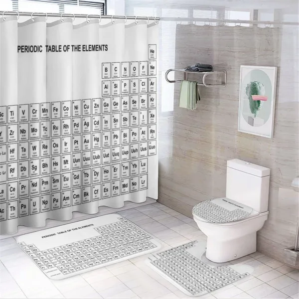 Element Table Chemisty on a shower curtain