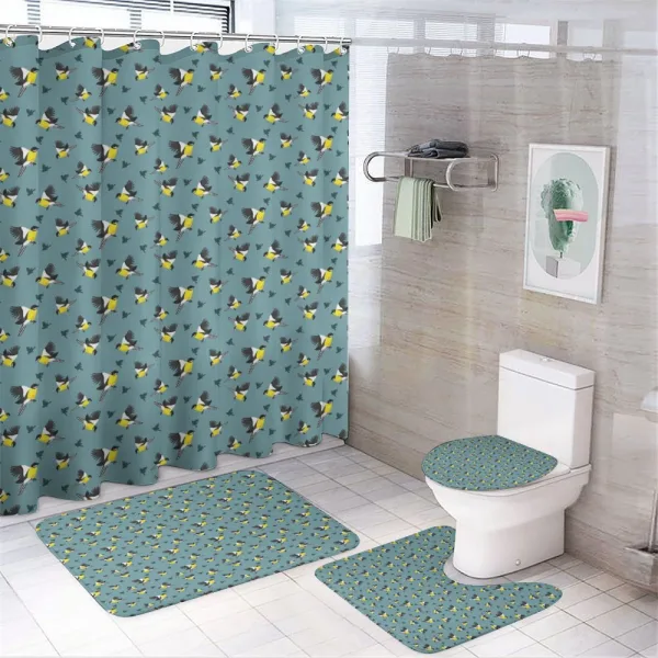 Exotic Tomtits Animal Pattern on a shower curtain