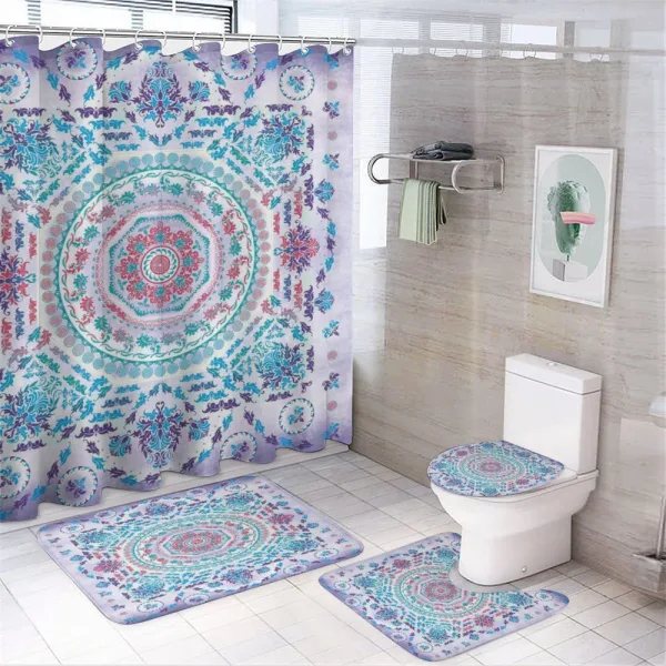 Floral Medallion Design on a shower curtain