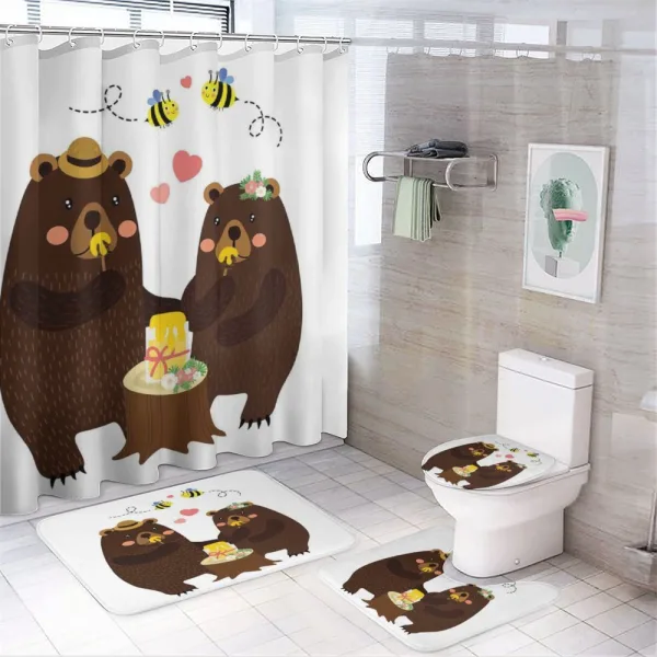 Forest Party Having Fun on a shower curtain
