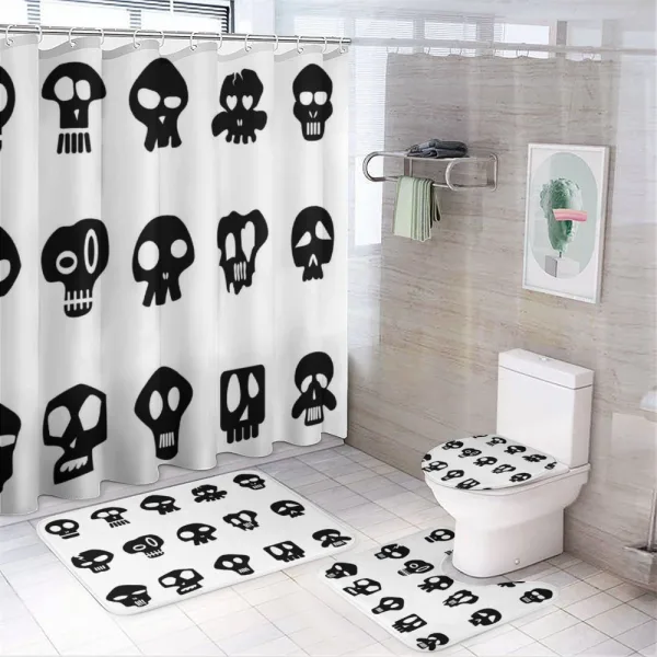 Funny Various Skull on a shower curtain
