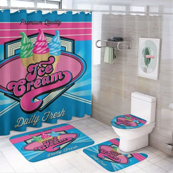 Ice Cream Illustration on a shower curtain