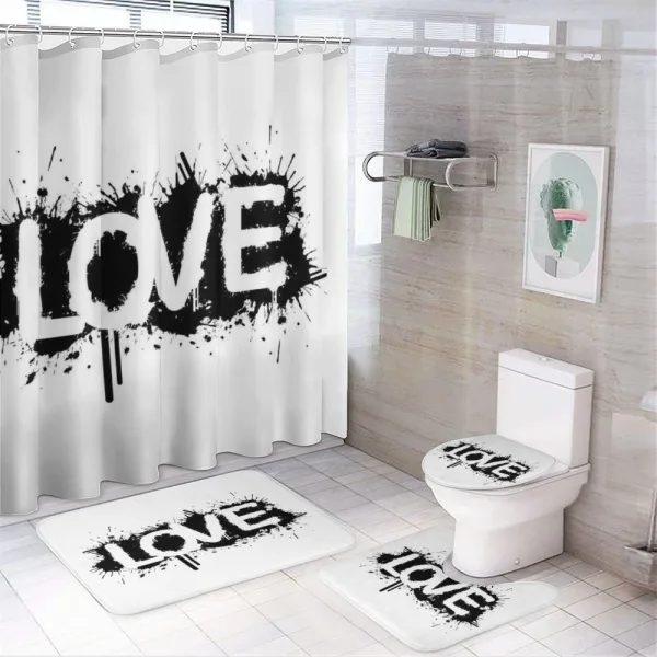 Ink Splash Love on a shower curtain