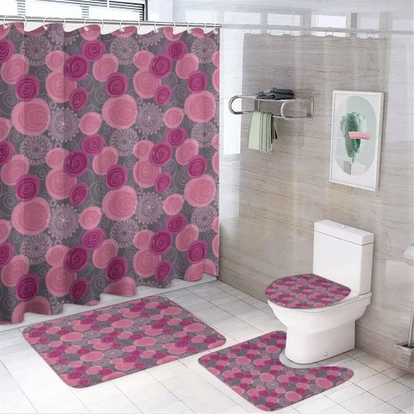 Lace Swirled Circle on a shower curtain