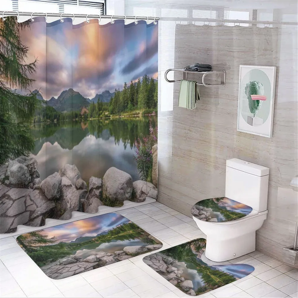 Lake by Forest Mountain — Your design