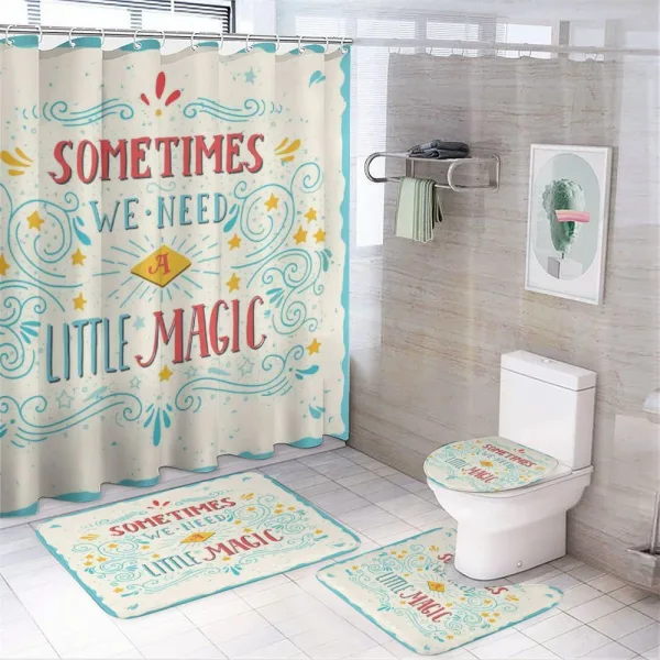 Magic Words Art on a shower curtain