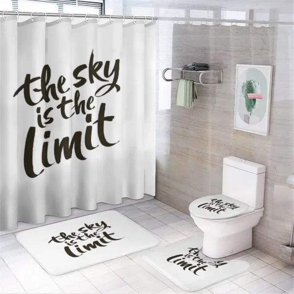 Motive Saying on a shower curtain