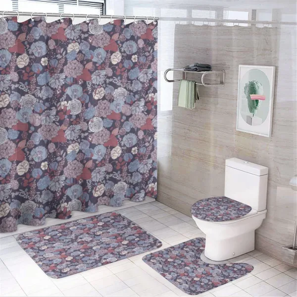 Romantic Flowers Garden on a shower curtain