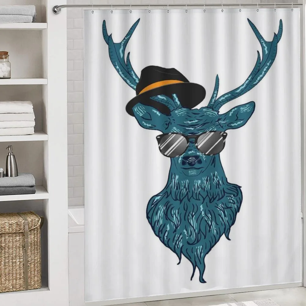 Teal Hipster Antler Print — Detail 4