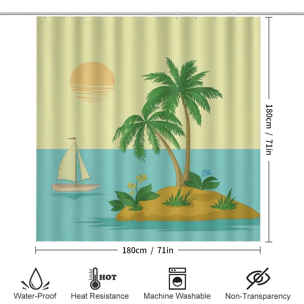 Tropical Palm Tree and Boat — Detail 2