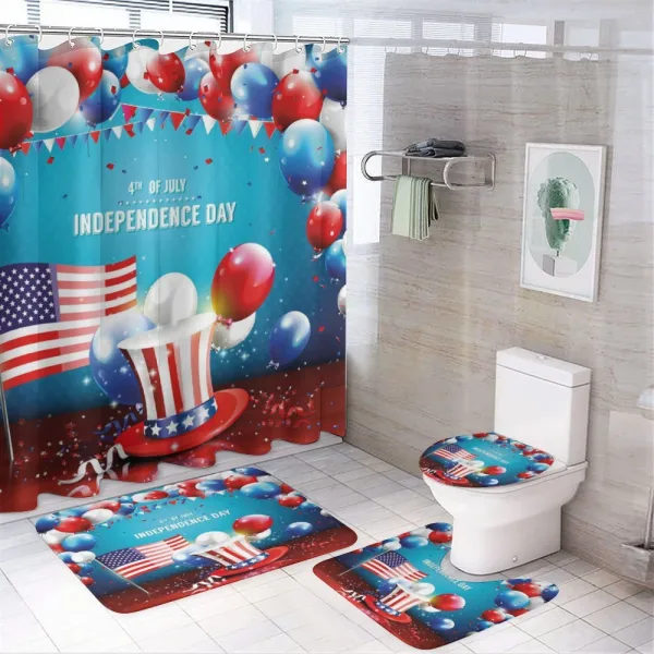 Uncle Sam Hat Flag on a shower curtain