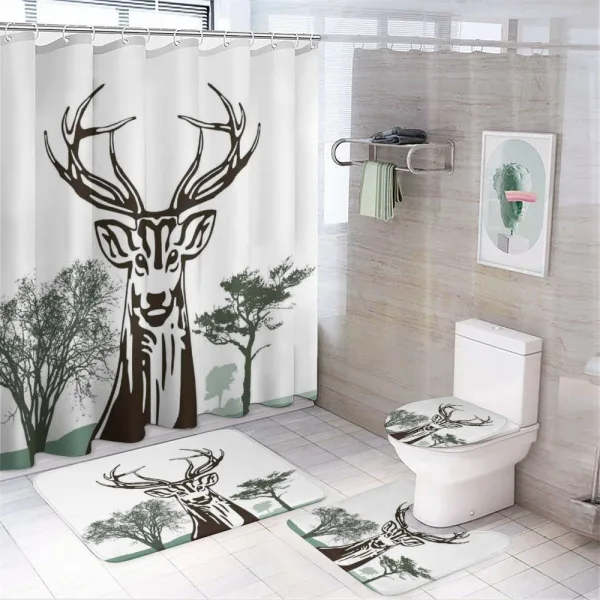 Village Mountain Fall on a shower curtain