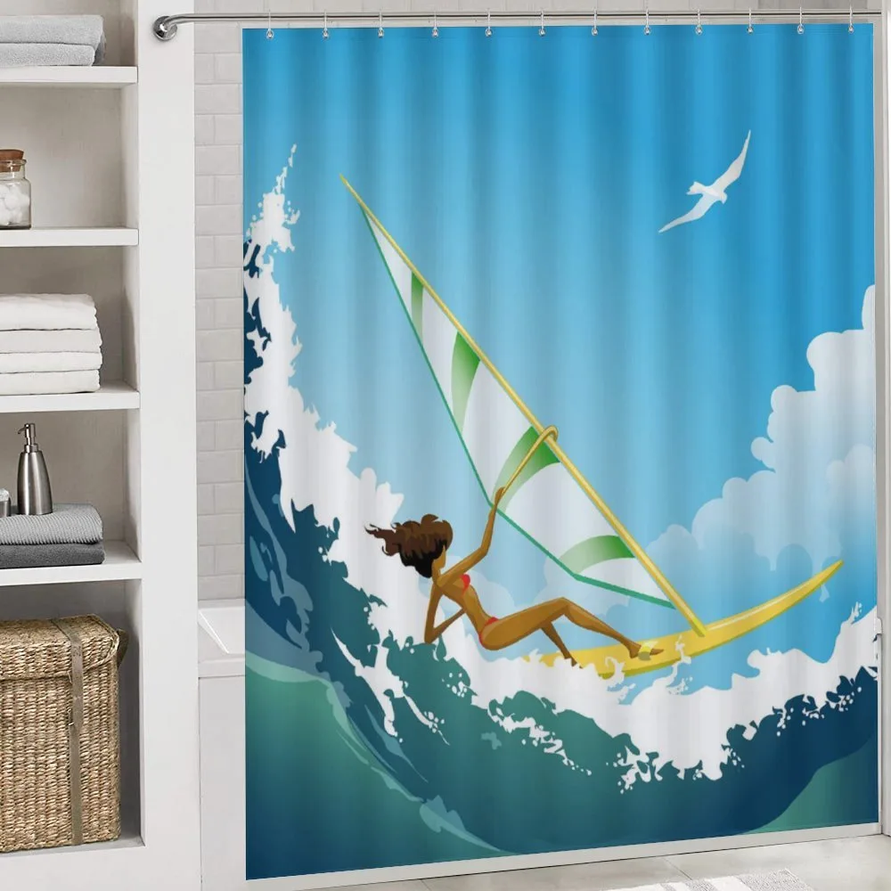 Woman Sailing in Wave — Detail 4