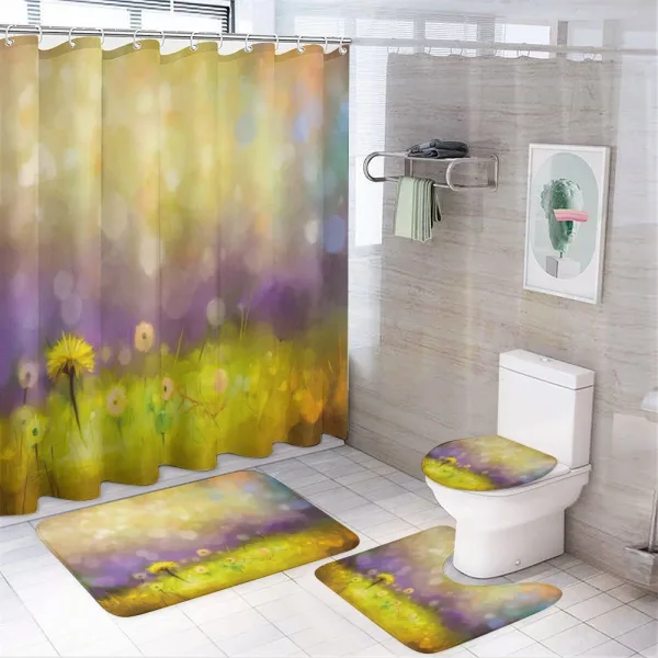 Yellow Dandelion Field on a shower curtain