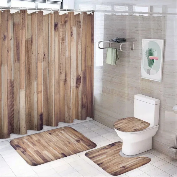 Aged Planks Pattern on a shower curtain