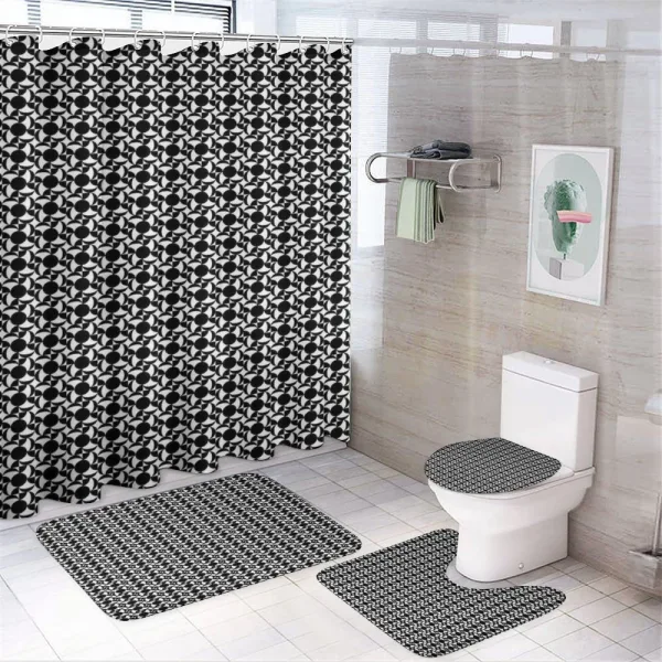 Black and White Tile on a shower curtain
