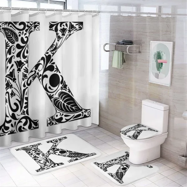 Black Silhouettes Art on a shower curtain