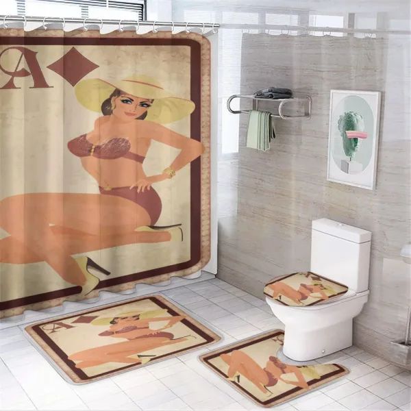 Diamonds Poker on a shower curtain