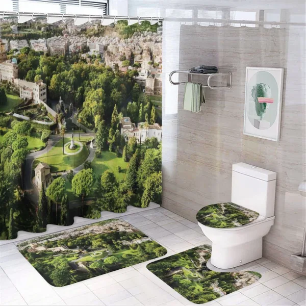 Famous Vatican Gardens on a shower curtain