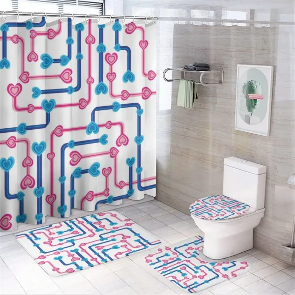 Funky Love Valentines on a shower curtain