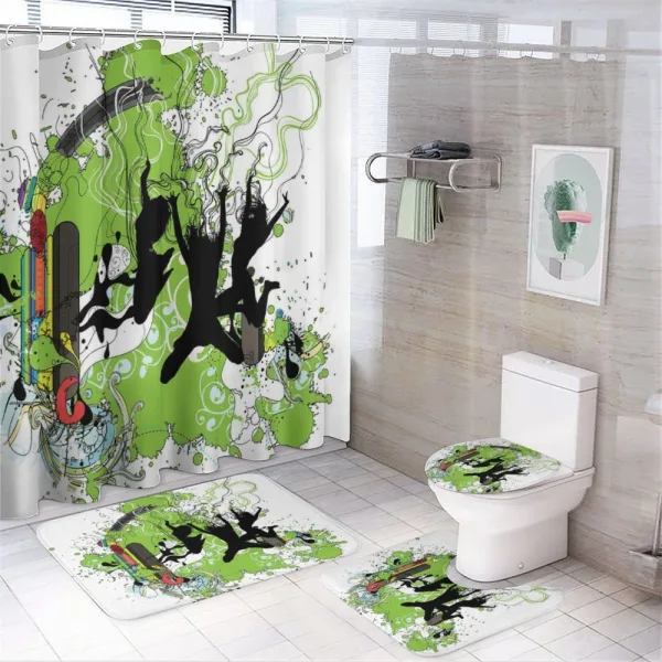 Girls and Boys Entertainment on a shower curtain