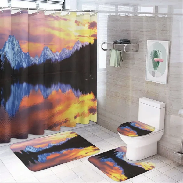 Grand Tetons View at Sunset on a shower curtain