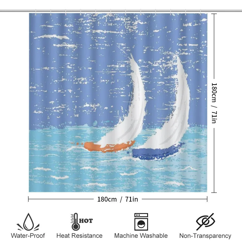 Grunge Sailboats Ocean — Detail 2