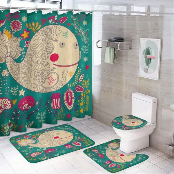 Happy Sea Giant Blooms on a shower curtain