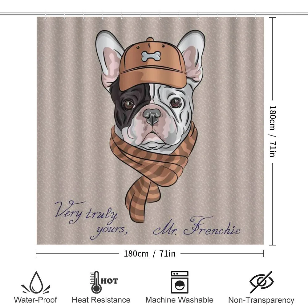Hipster Bulldog with Cap Scarf — Detail 2