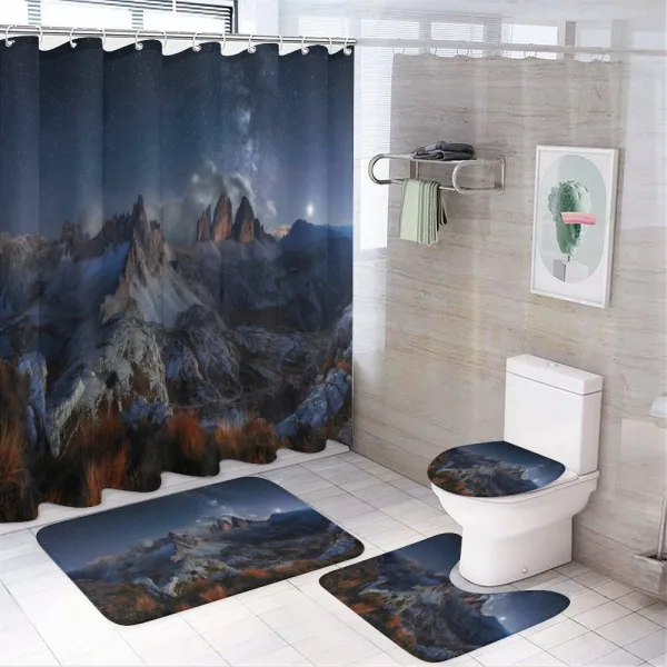 Italy Mountains Milky Way on a shower curtain