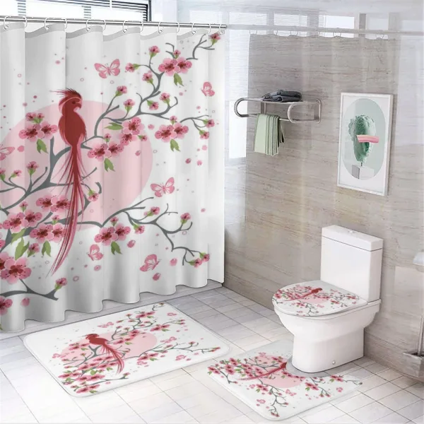 Mythical Phoenix Bird on a shower curtain