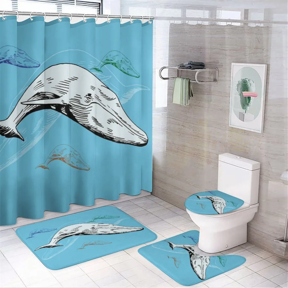 Ocean Whales Hand Drawn — Your design