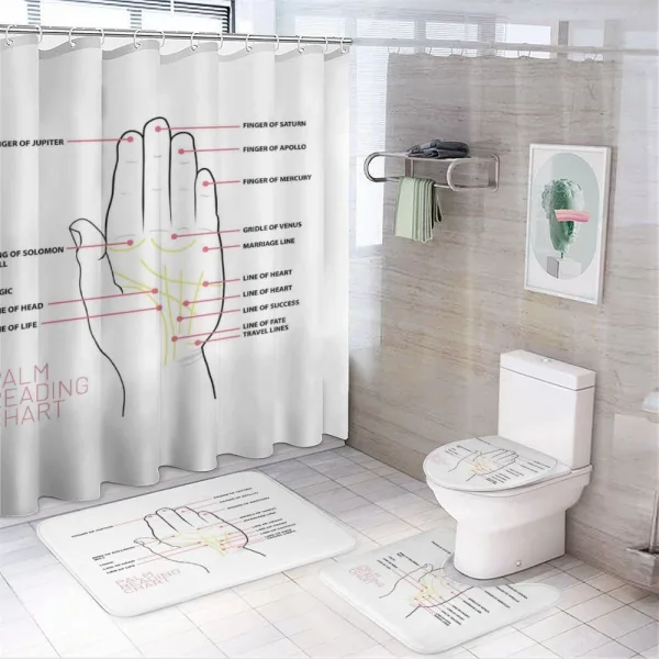 Palm Reading Chart Design on a shower curtain