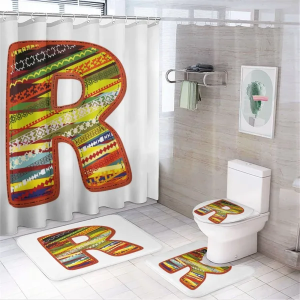 R Aztec Tribal on a shower curtain
