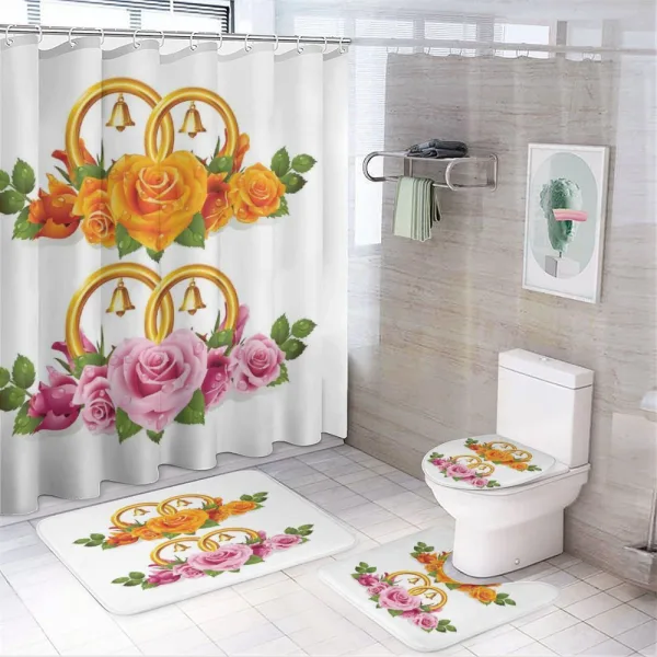 Roses Rings on a shower curtain