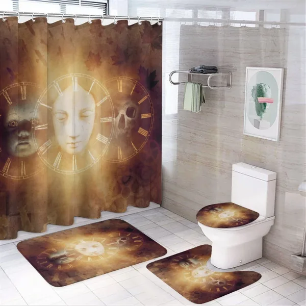 Spooky Scary Skull Baby on a shower curtain