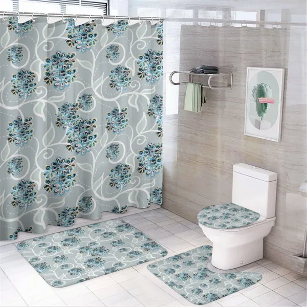 Swirls Daisy Bouquet on a shower curtain