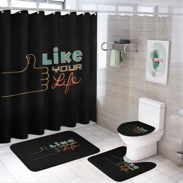 Thumbs up Doodle on a shower curtain