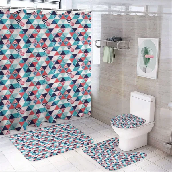 Triangles Beach Mosaic on a shower curtain